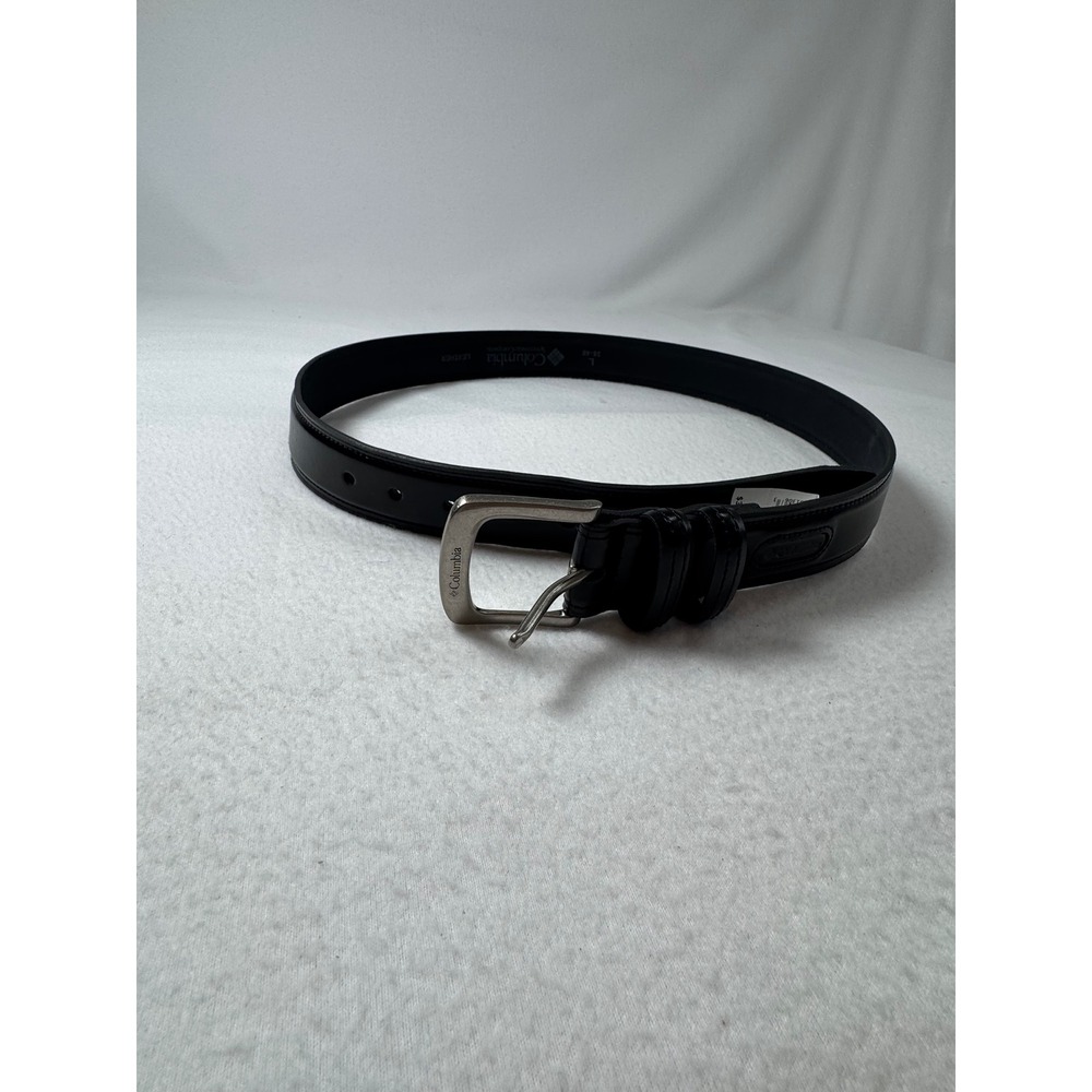 Gorpcore Columbia‎ Mens Large Leather Belt Black 11CO02A9 Logo Buckle 38-40